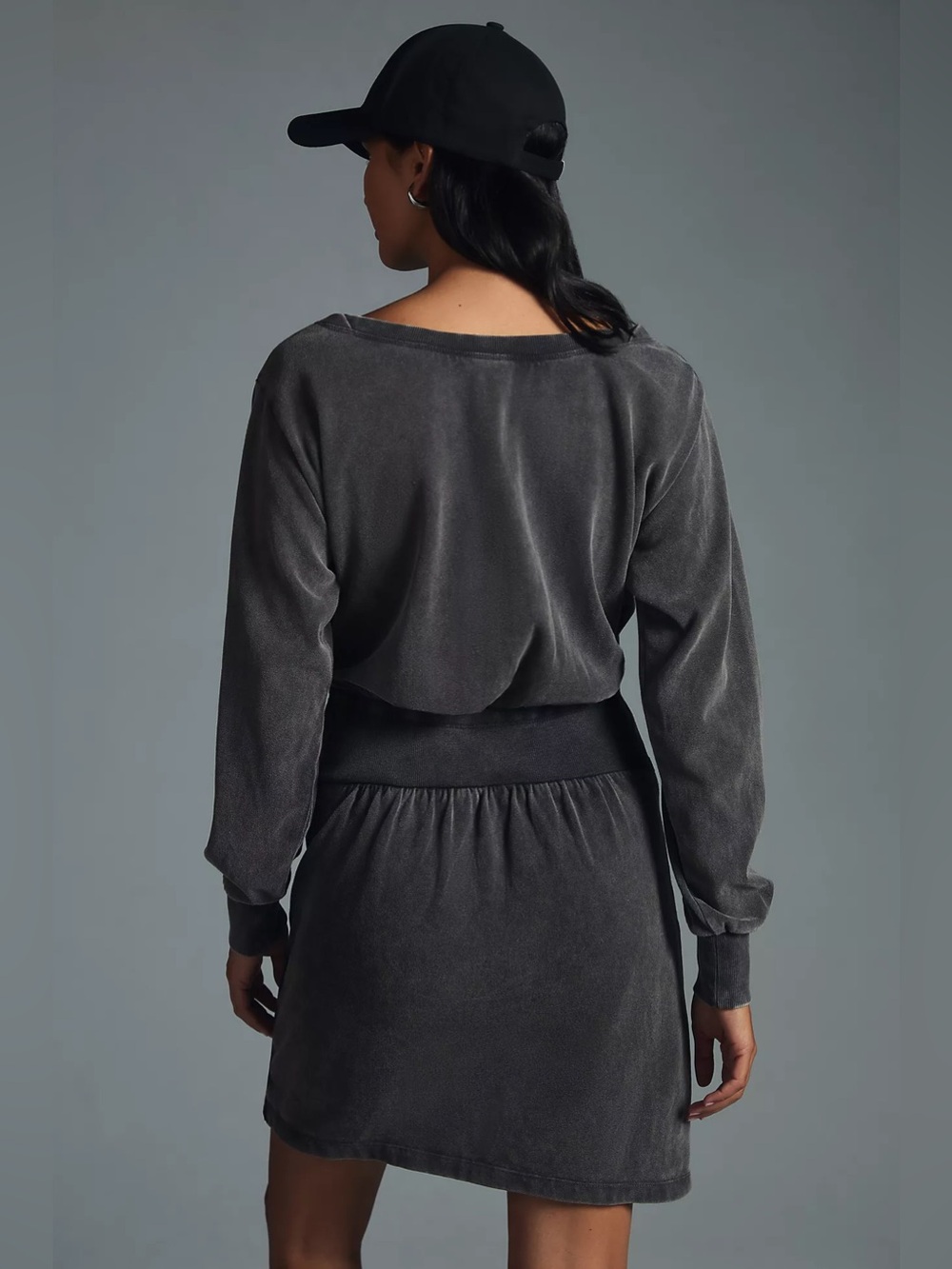 Daily Practice by Anthropologie Tie Front Lounge Mini Dress‎ Gray XS Petite - Picture 3 of 12